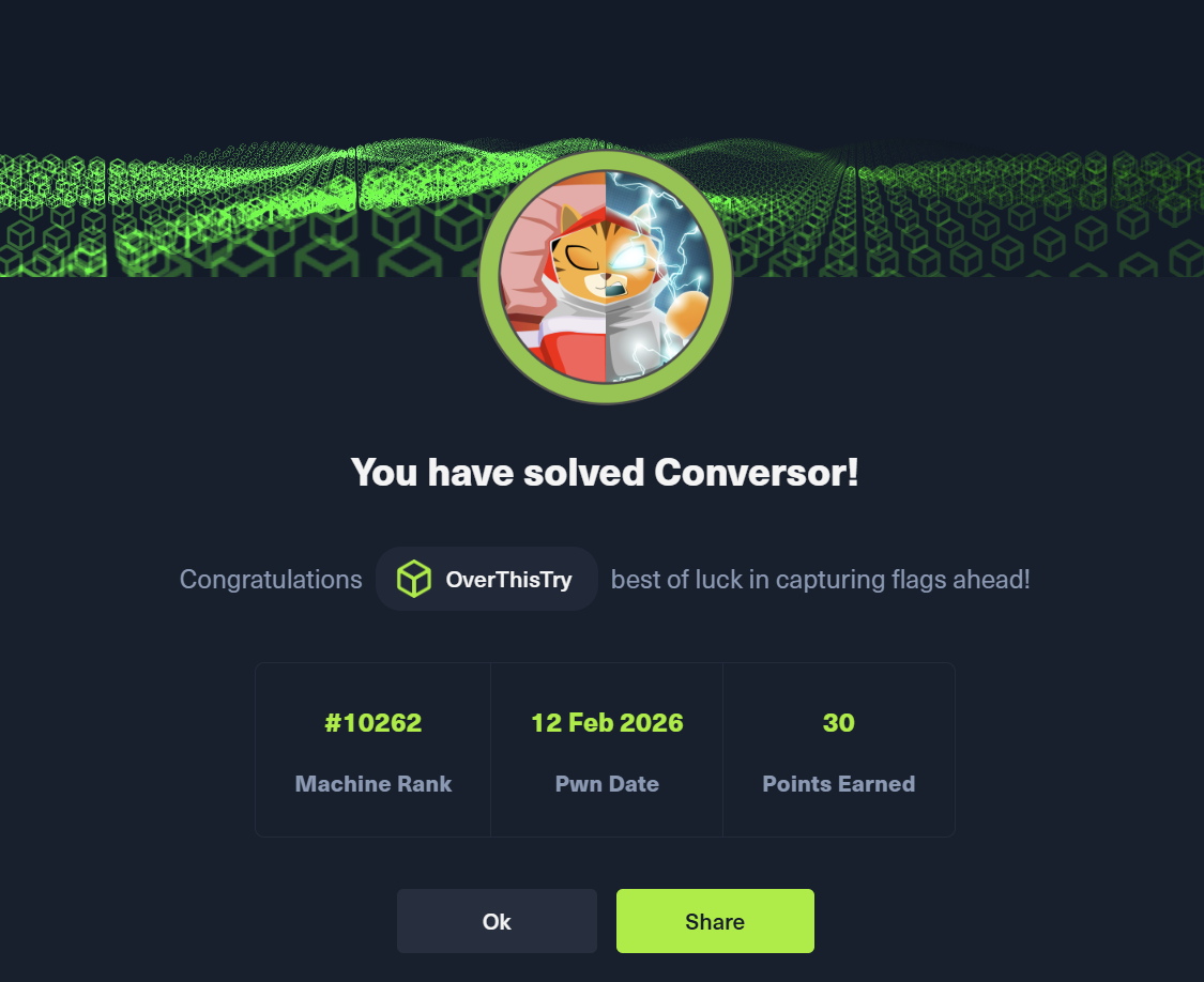 Conversor has been Pwned